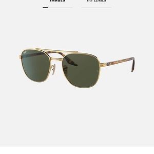 Brand new, vintage style Ray-Ban’s with classic green lenses and a gold frame!